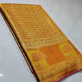 Orange Kanchipuram Handloom Tissue Brocade Silk Meenakari Saree