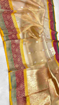 Gold Banarasi Handloom Kora Tissue Silk Saree