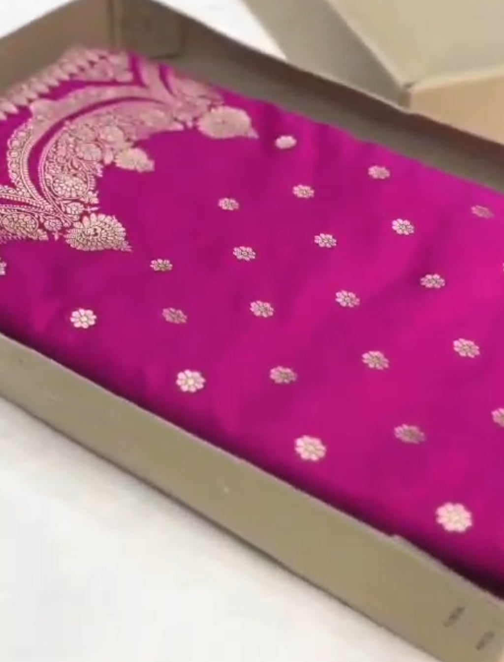 Onion Pink Banarasi Mashru Soft Silk Butta Saree