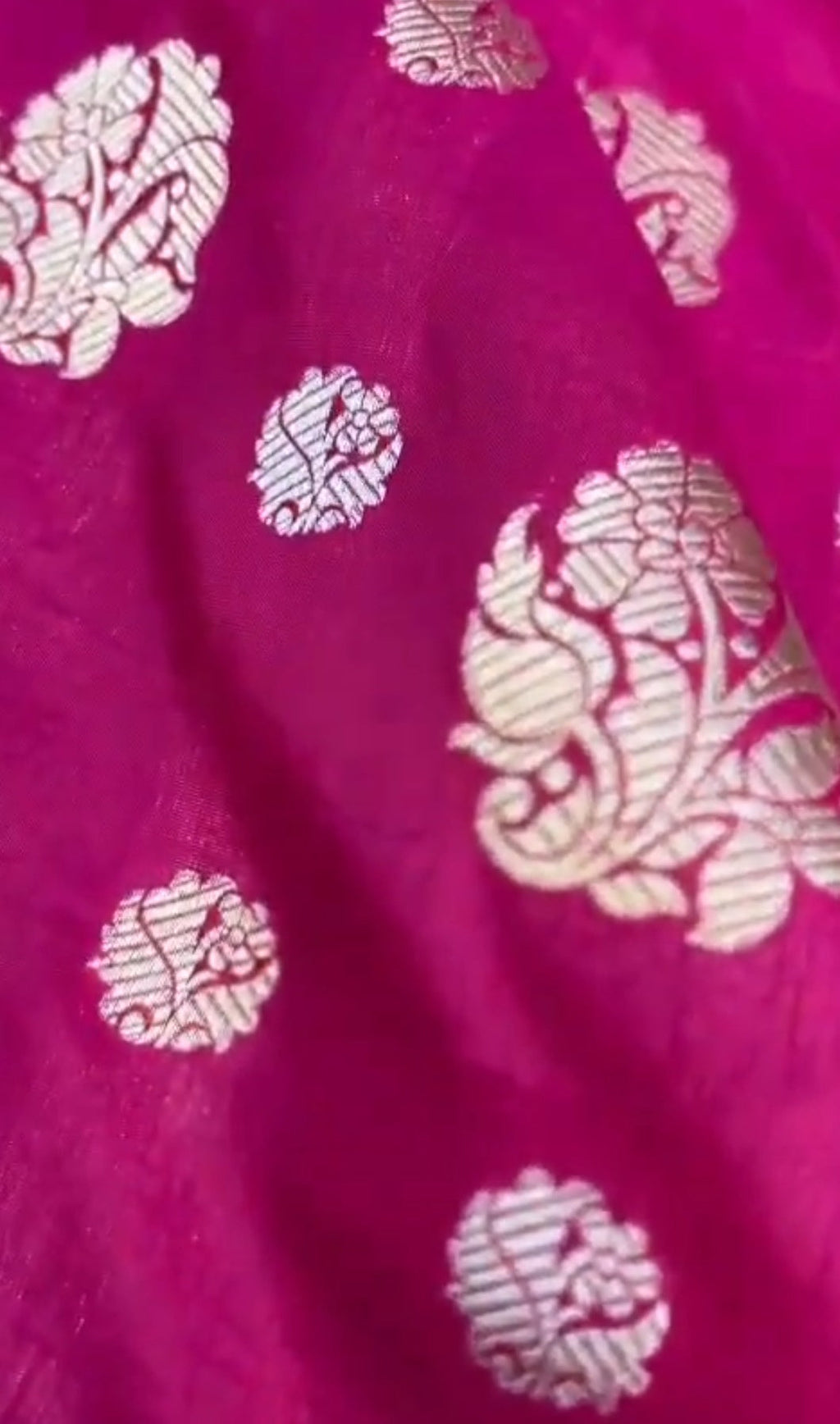 Rani Pink Banarasi Handloan Silk Sona Rupa Saree