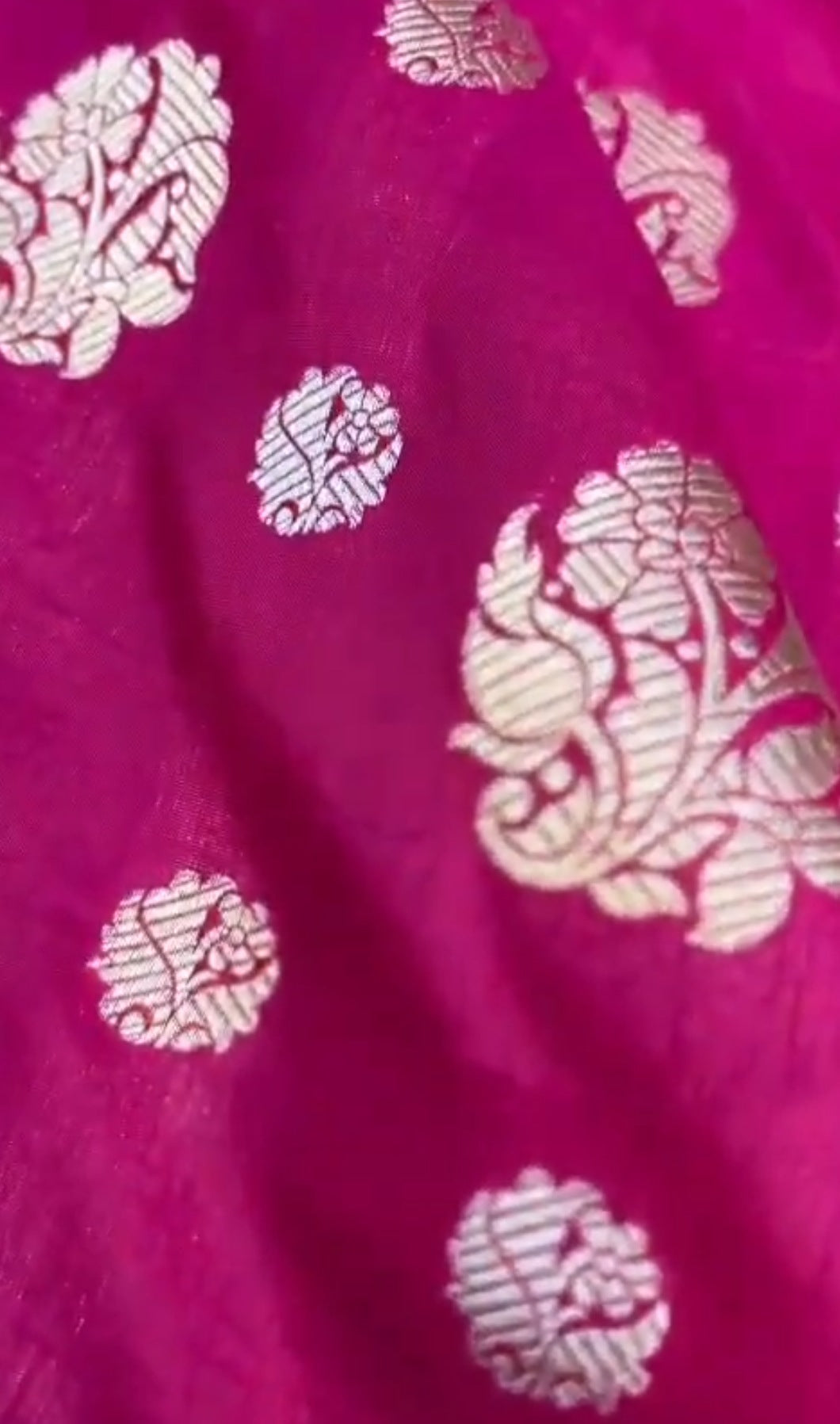 Rani Pink Banarasi Handloan Silk Sona Rupa Saree