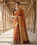 Copper Vintage Kanchipuram Handloom Pattu Silk Saree