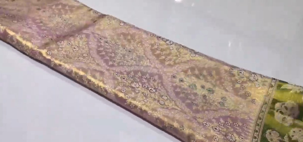 Pink Kanchipuram Handloom Tissue 2G Gold Brocade Silk Saree