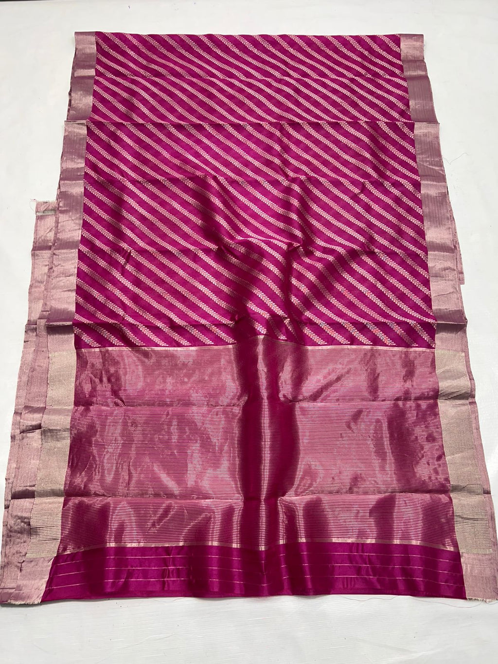 Magenta Chanderi Handloom Pattu Silk Saree