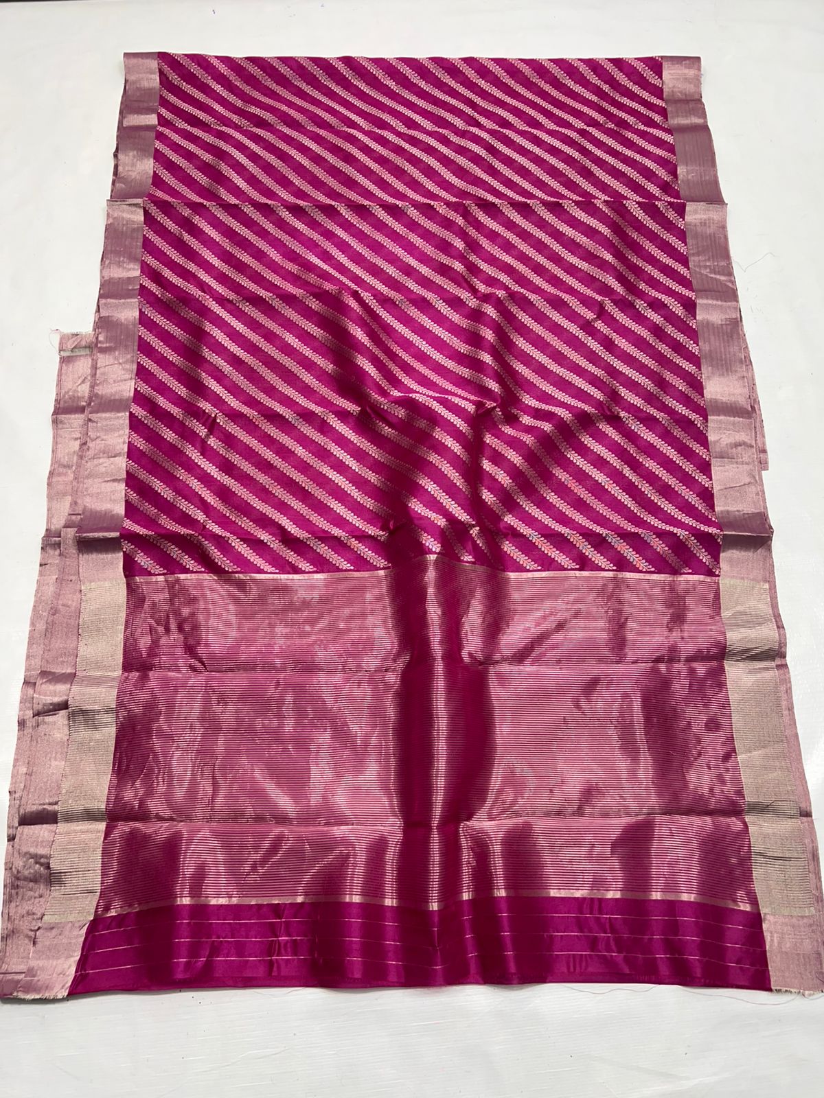 Magenta Chanderi Handloom Pattu Silk Saree
