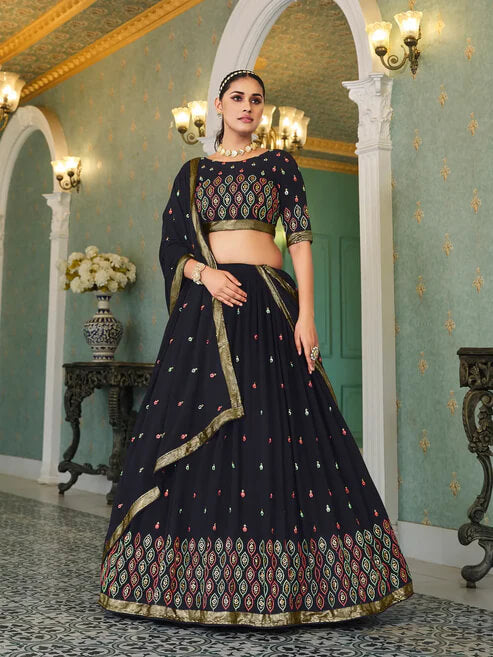 Navy Blue Lehenga Choli for Weddings & Festive Occasions