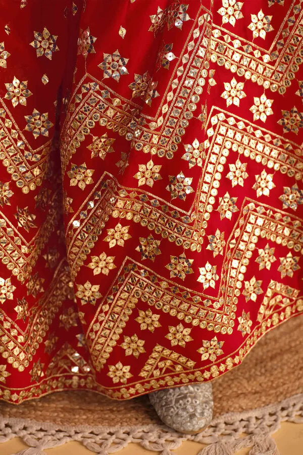 Designer Red Lehenga Choli with Embroidery