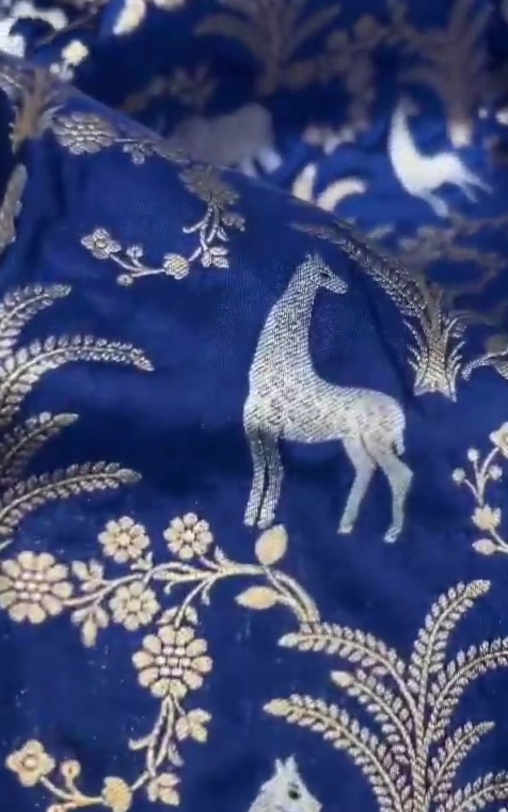 Azure Blue Banarasi Handloom Katan Silk Shikargah Meenakari Saree