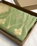 Pastel Green Banarasi Satin Katan Silk Saree