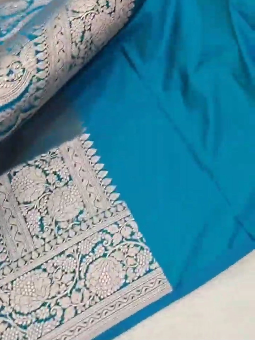 Blue Banarasi Mashru Soft Silk Saree