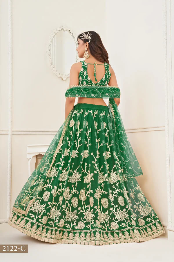 Elegant Green Sequin & Thread Lehenga choli