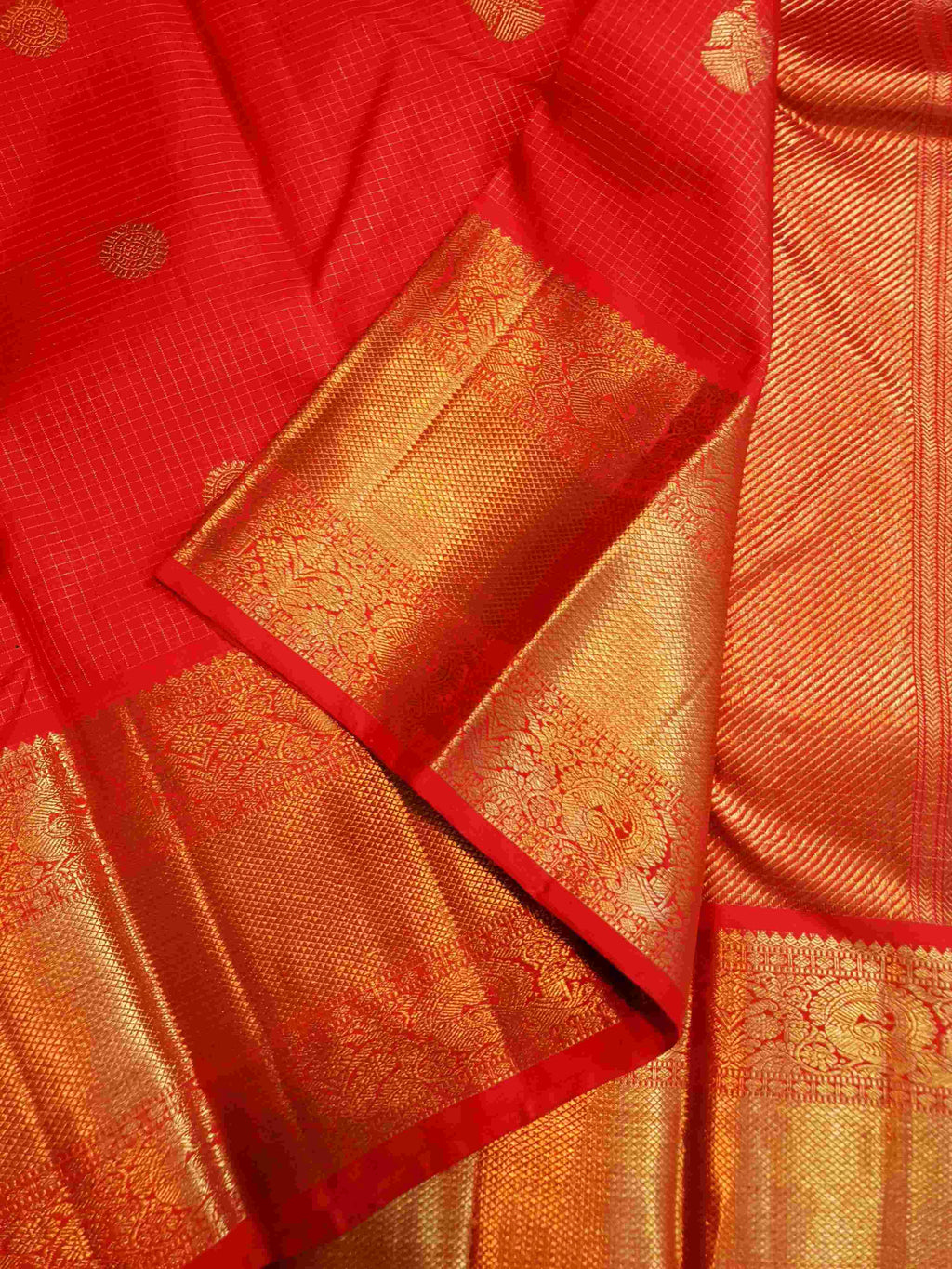 Red Kanchipuram Handloom 4G Pure Gold Pattu Silk Saree