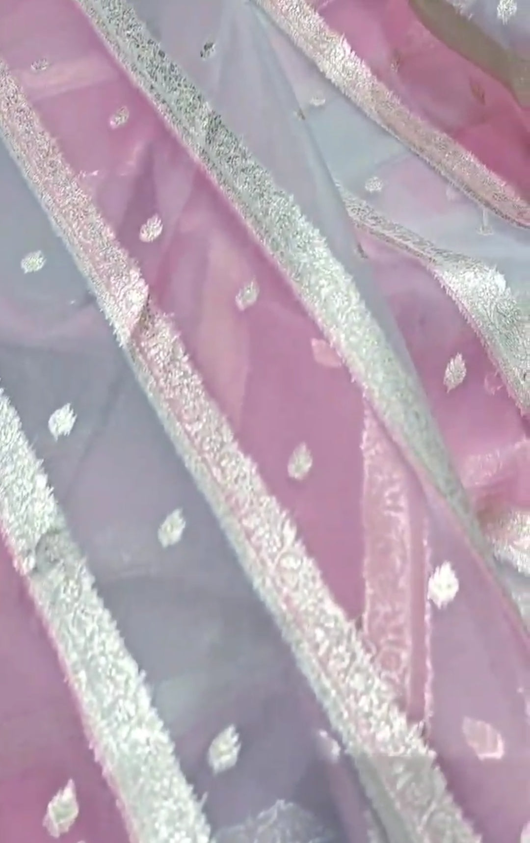 Pink Banarasi Handloom Rangkat Kora Tissue Silk Saree