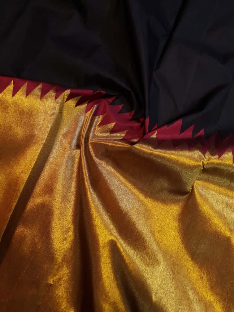 Guld Kanchipuram Håndvæv 2G Guld Pattu Silk Saree