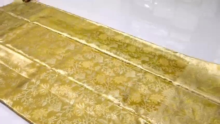 Gold Kanchipuram Handloom Tissue Brocade Silk Saree