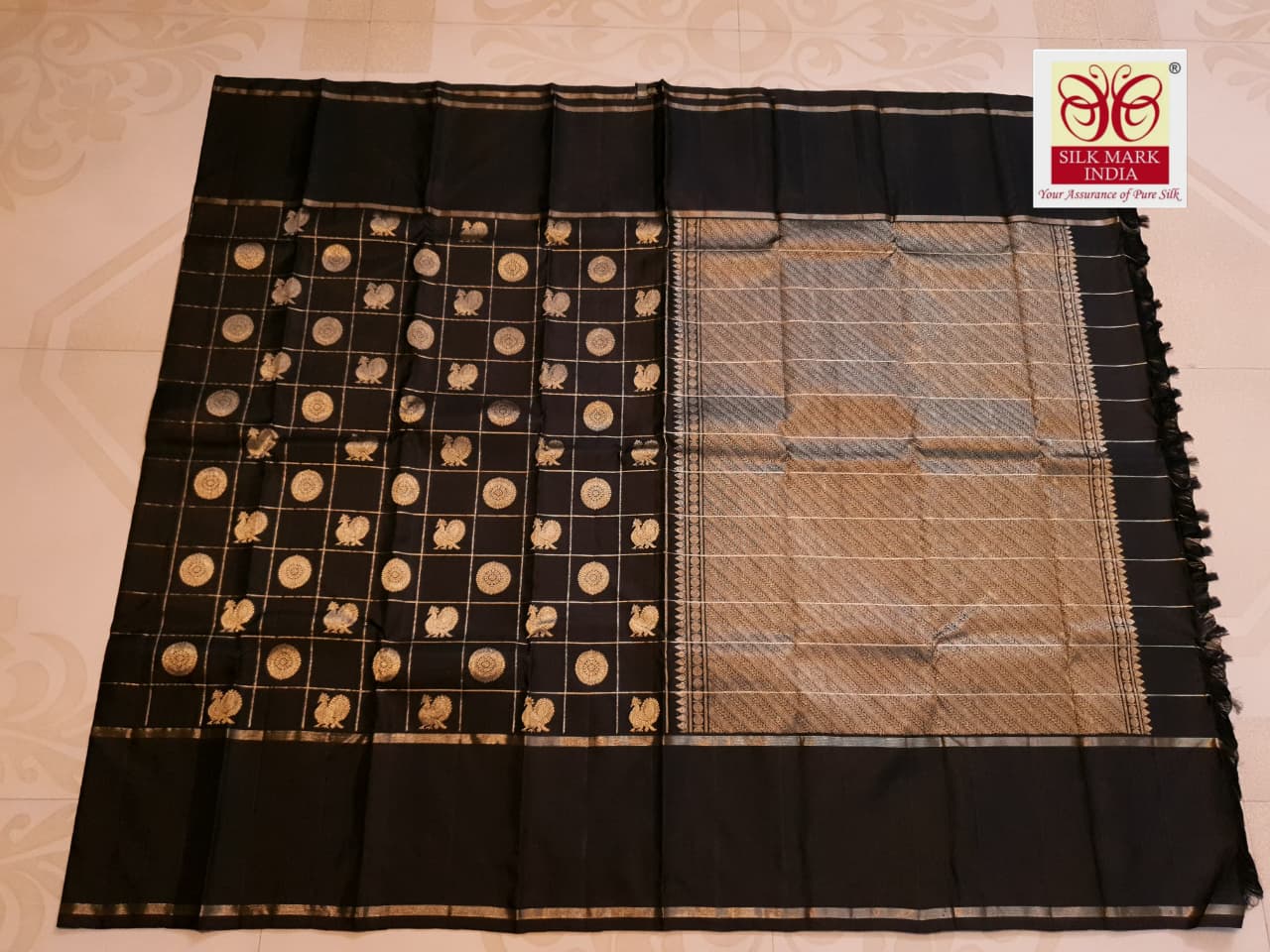 Dark Brown Kanchipuram Handloom 2G Gold Pattu Silk Saree
