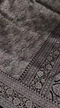 Black Banarasi Handloom Katan Silk Brocade Saree