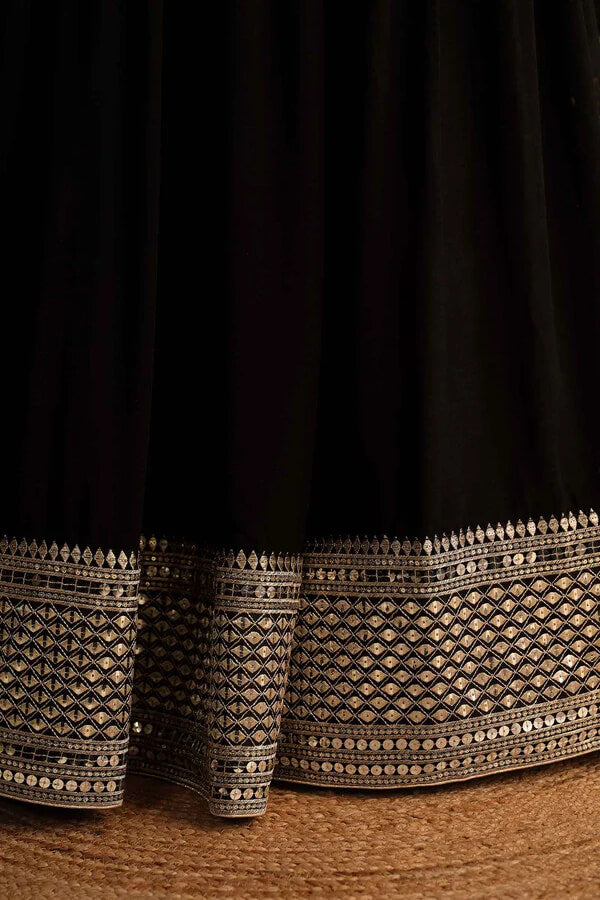 Designer Black Lehenga Choli with Dupatta