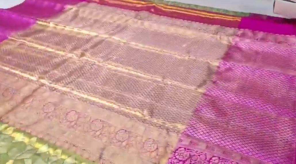 Green Kanchipuram Handloom Tissue Brocade Silk Saree