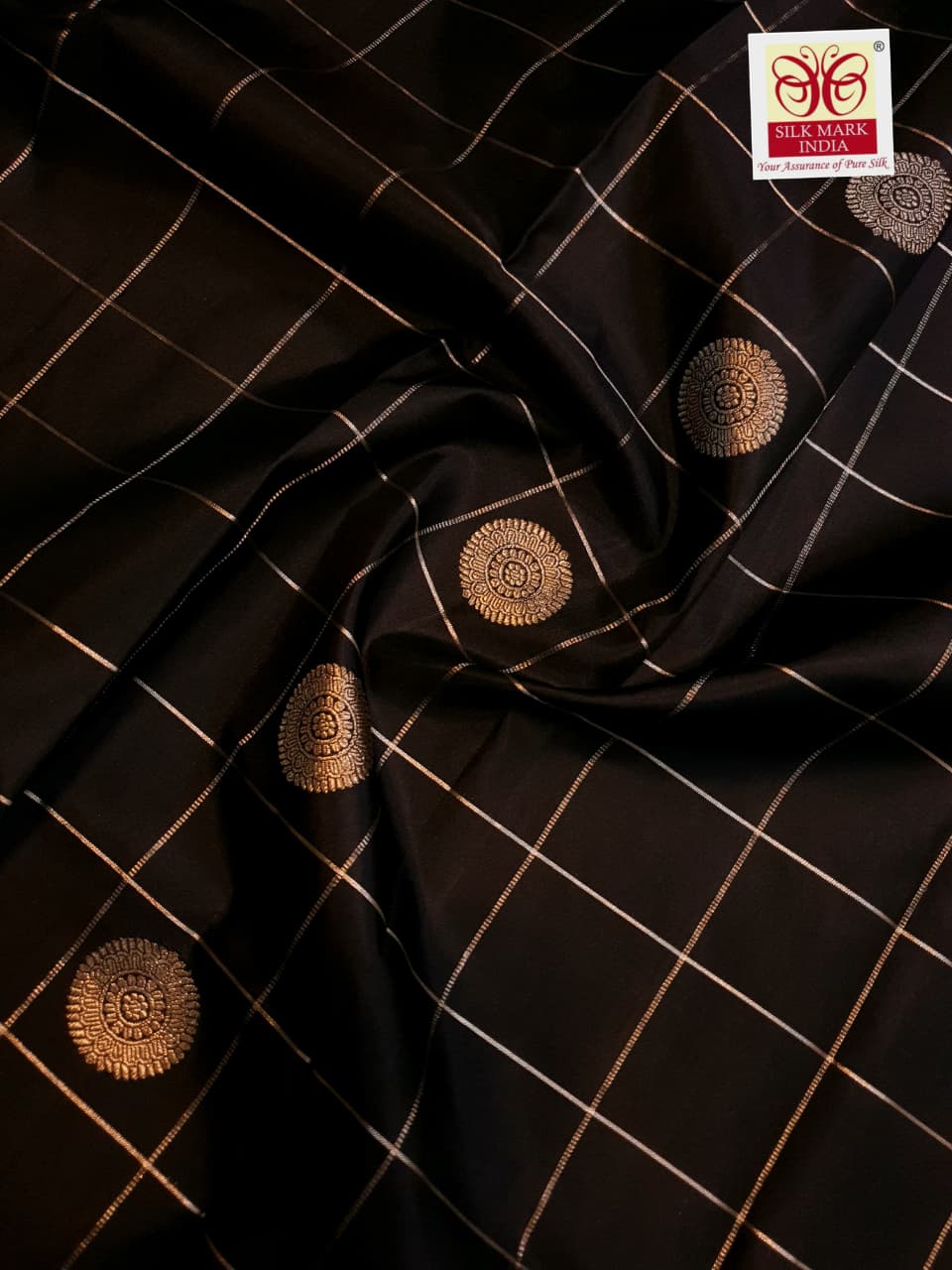 Dark Brown Kanchipuram Handloom 2G Gold Pattu Silk Saree