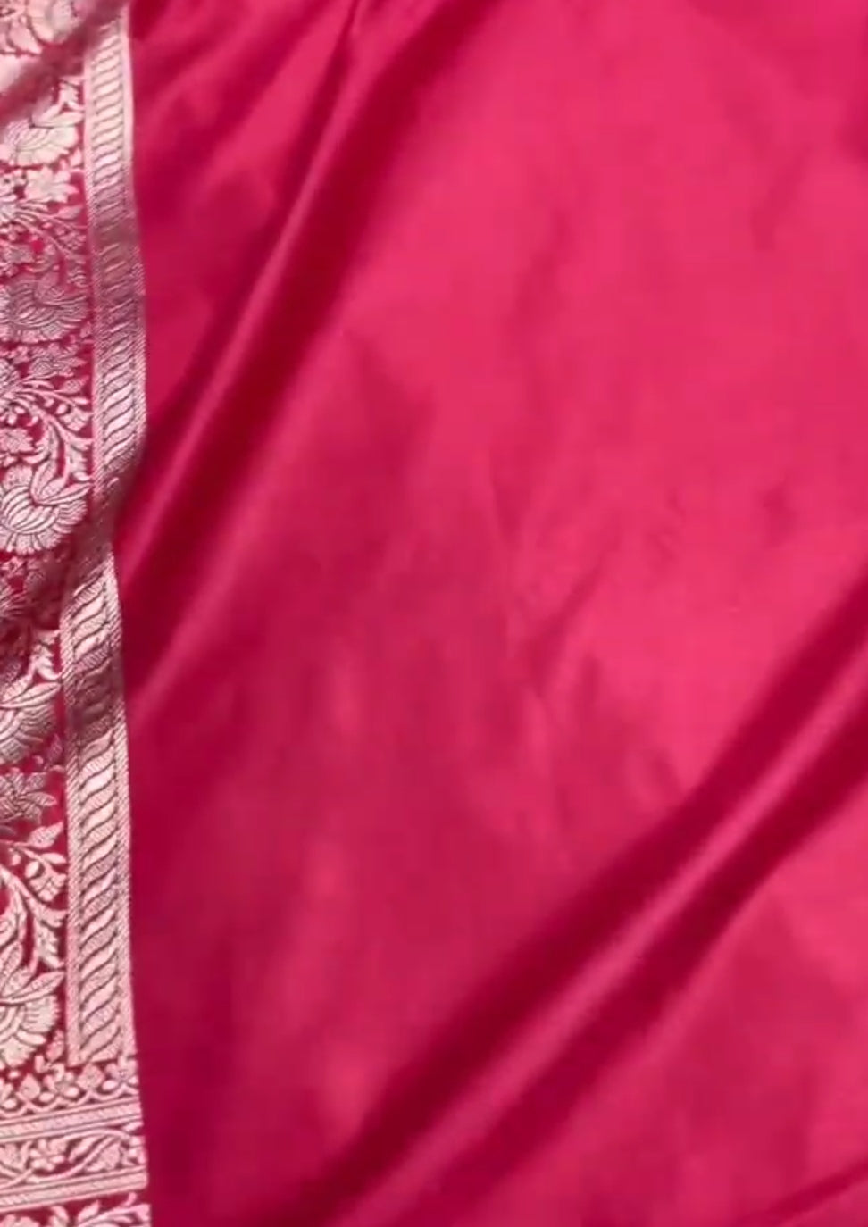 Hot Pink Banarasi Mashru Soft Silk Saree
