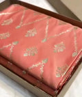 Peach Banarasi Satin Katan Silk Saree
