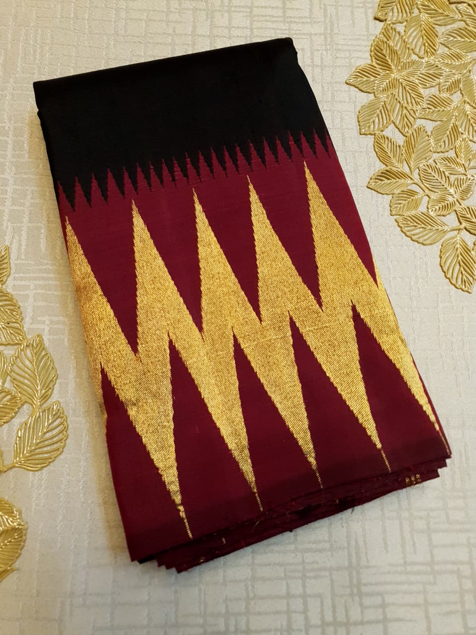 Black Kanchipuram Handloom 2G Gold Pattu Silk Saree