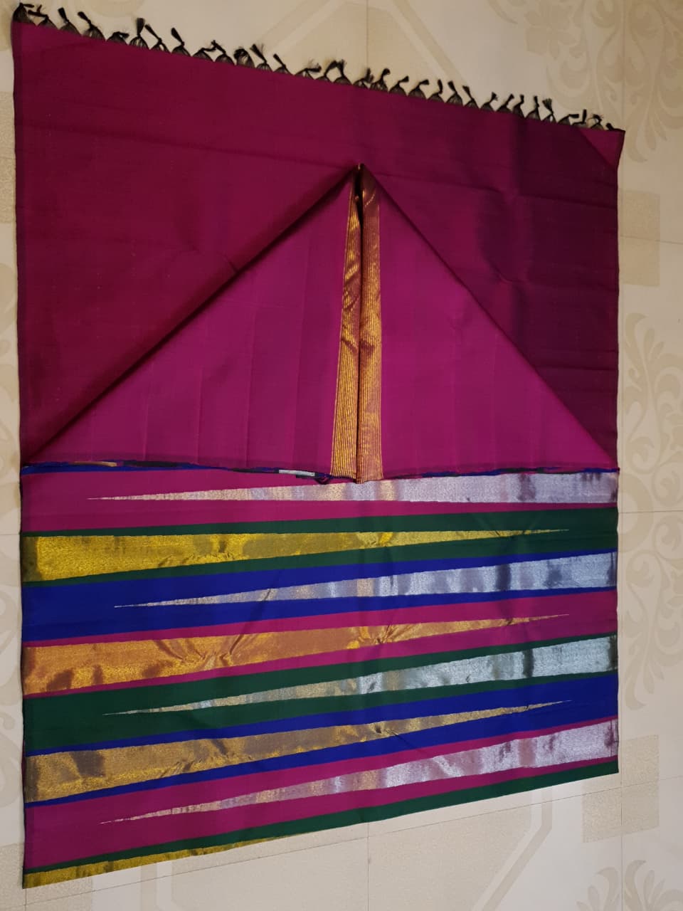 Multicolor Kanchipuram Handloom 2G Gold Pattu Silk Saree