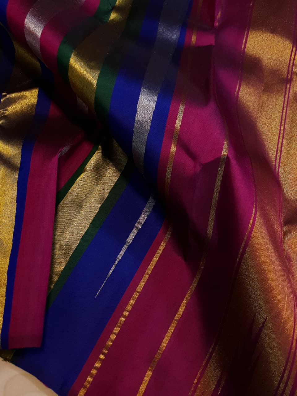Multicolor Kanchipuram Handloom 2G Gold Pattu Silk Saree