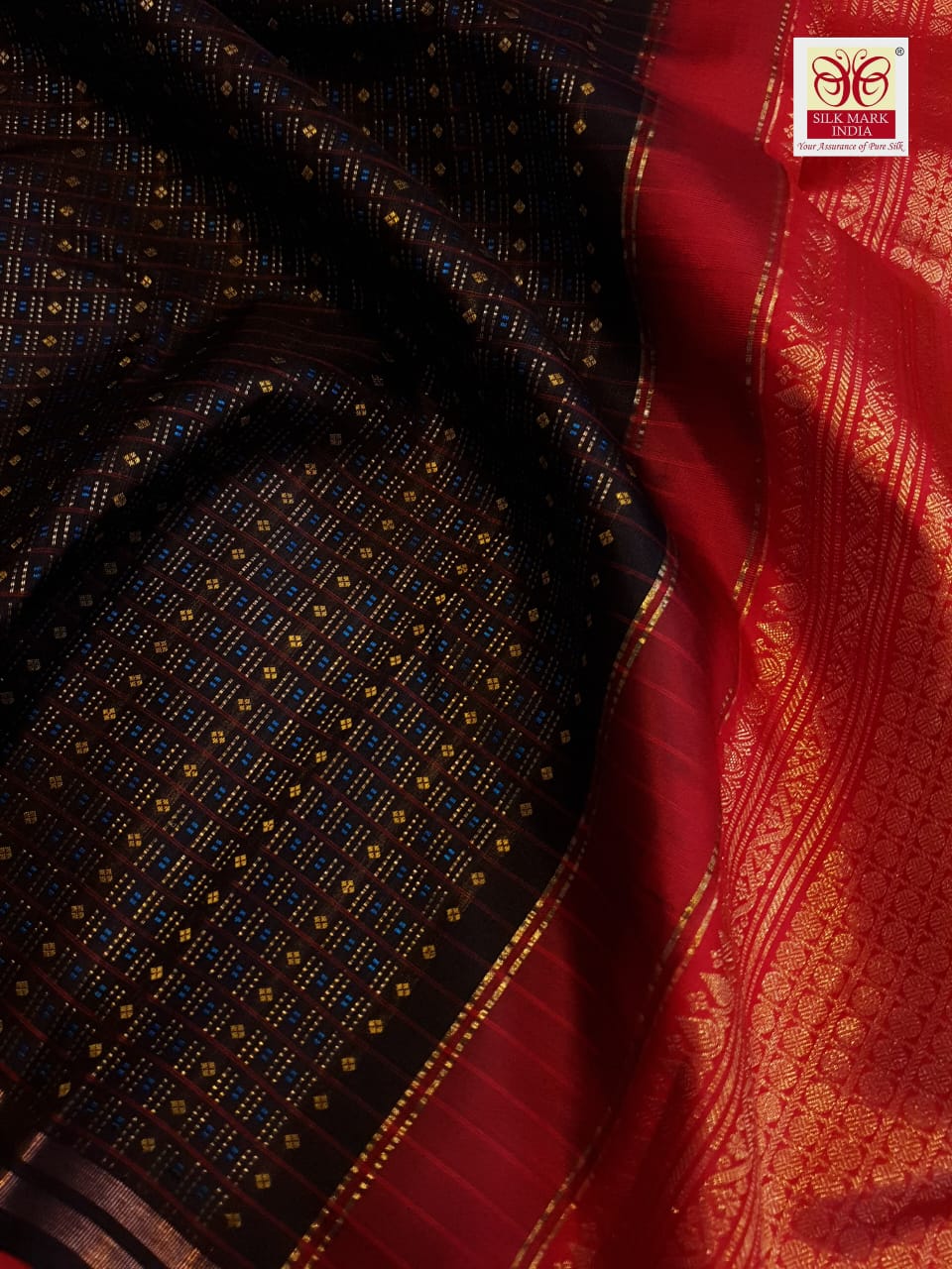 Black Kanchipuram Handloom 2G Gold Pattu Silk Saree