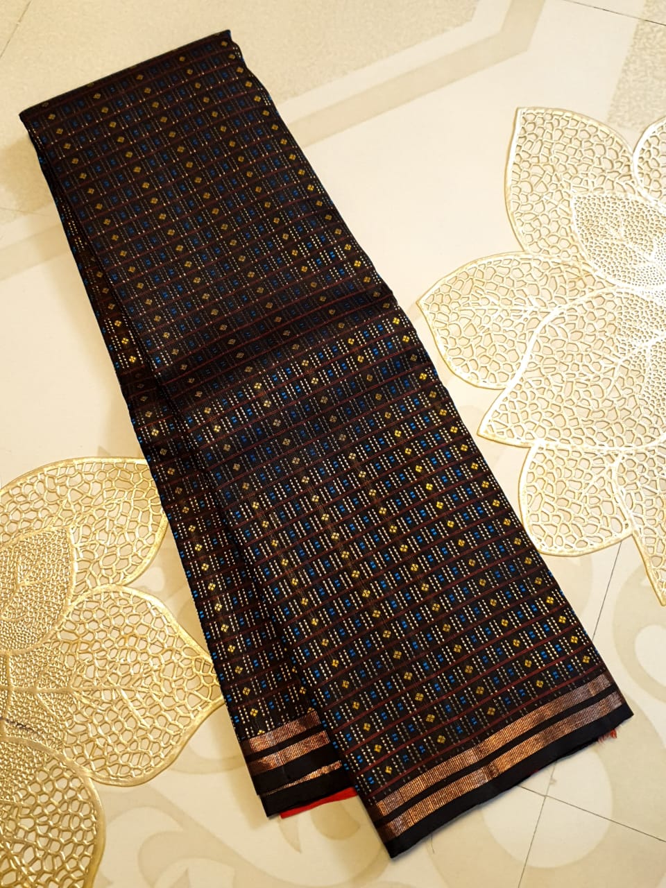 Black Kanchipuram Handloom 2G Gold Pattu Silk Saree