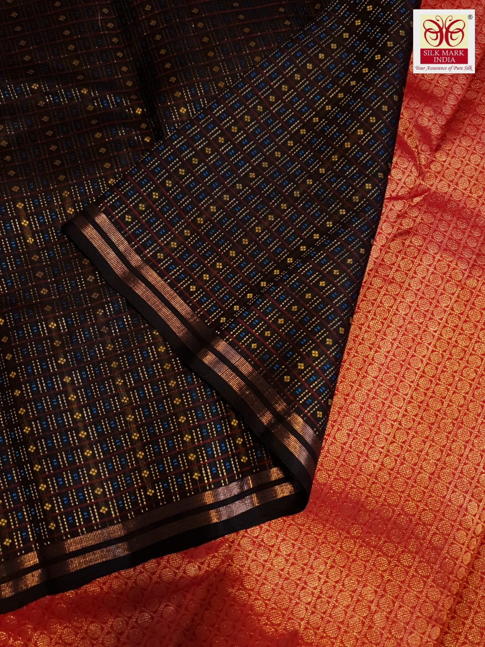 Black Kanchipuram Handloom 2G Gold Pattu Silk Saree