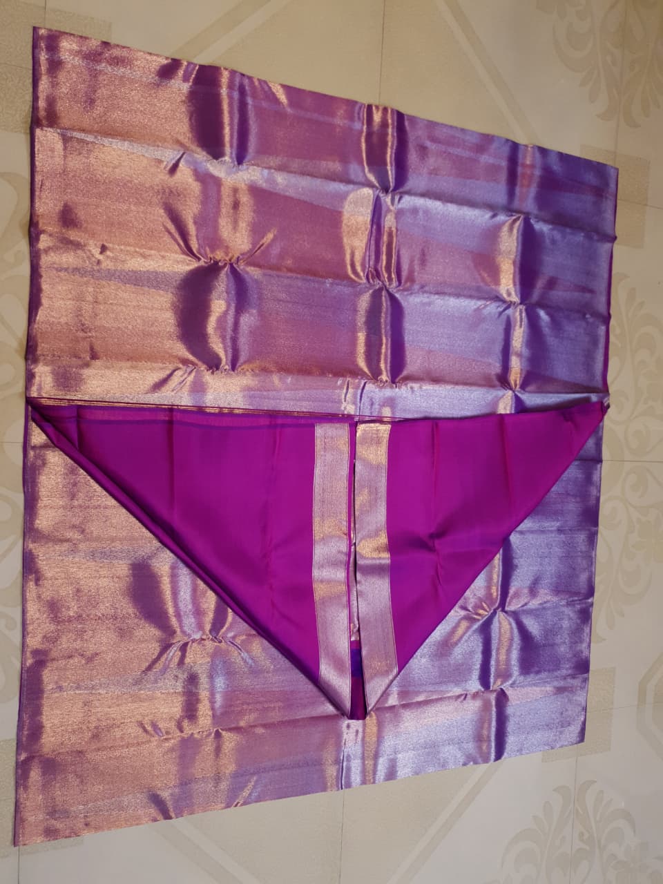 Purple Kanchipuram Handloom 2G Gold Tissue Silk Saree