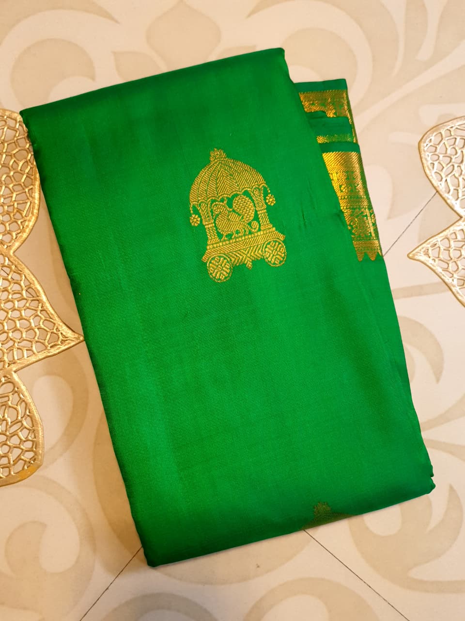 Green Kanchipuram Handloom 2G Gold Pattu Silk Saree