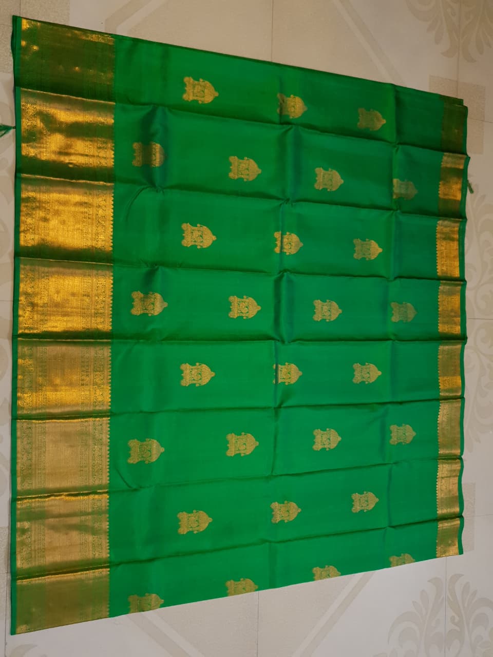 Green Kanchipuram Handloom 2G Gold Pattu Silk Saree