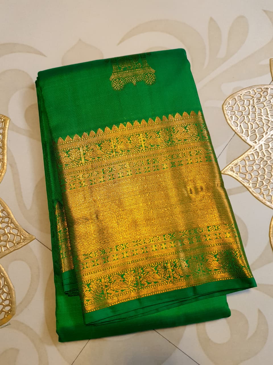 Green Kanchipuram Handloom 2G Gold Pattu Silk Saree