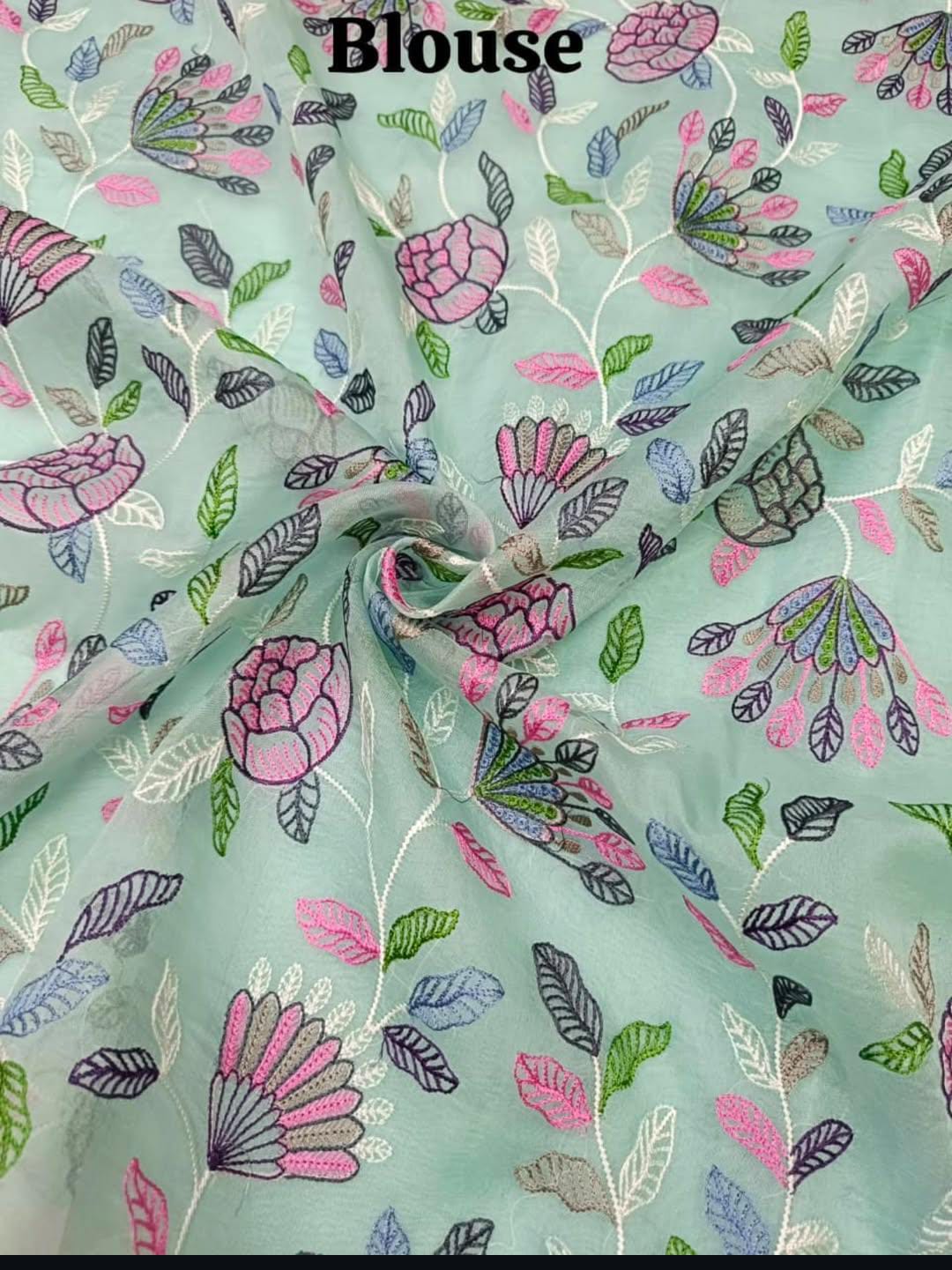 Havgrøn Banarasi håndvævet silke Paithani broderi Saree
