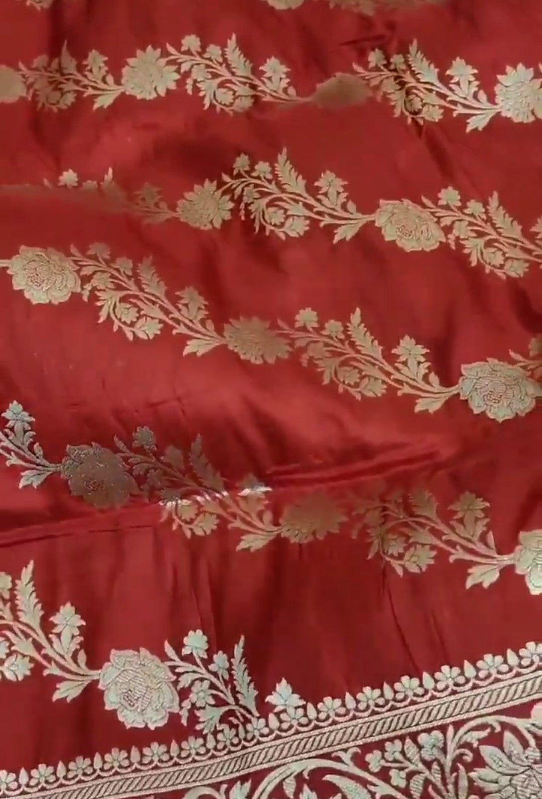 Red Banarasi Handloom Katan Silk Saree