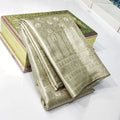 Ivory Kanchipuram Handloom Tissue Brocade Silk Saree