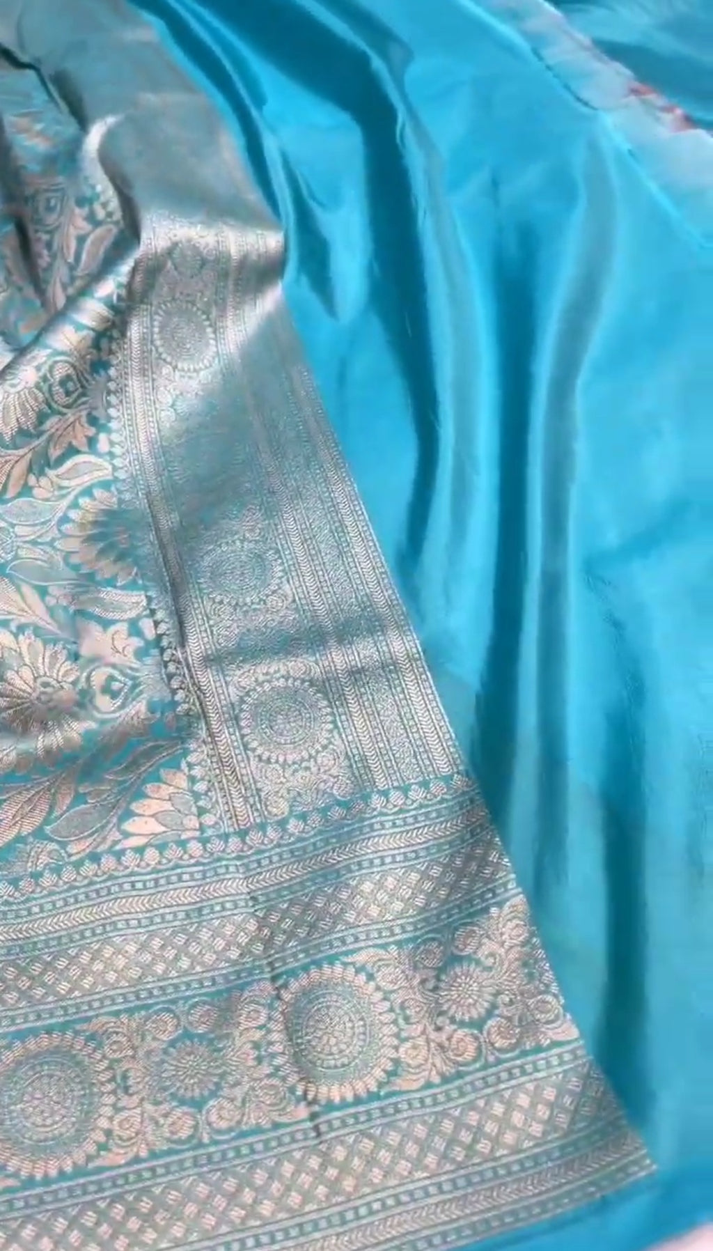 Blue Banarasi Handloom Katan Silk Meenakari Saree