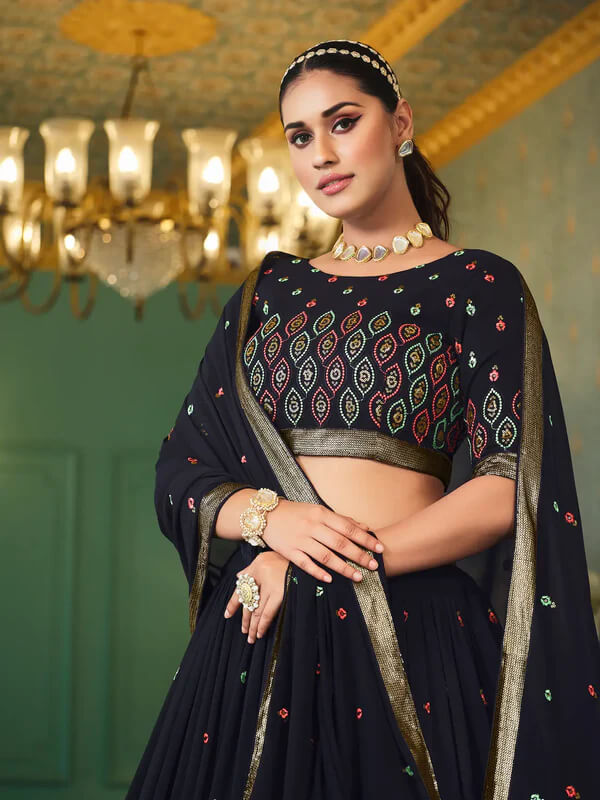 Navy Blue Lehenga Choli for Weddings & Festive Occasions