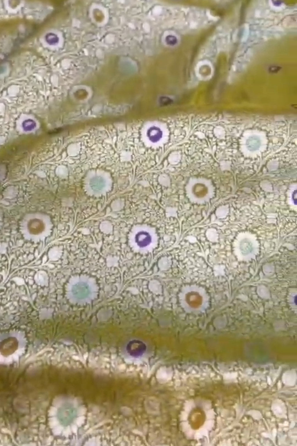 Mehandi Banarasi Handloom Katan Silk Meenakari Saree