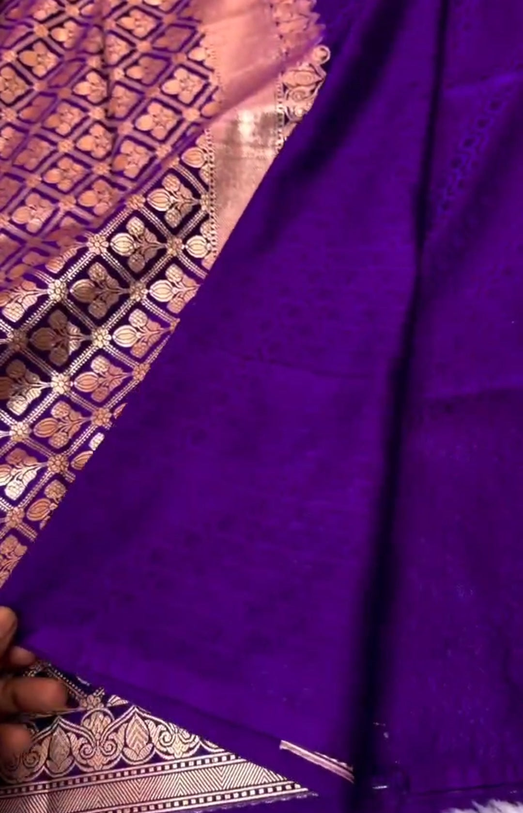 Purple Banarasi Mashru Soft Silk Saree