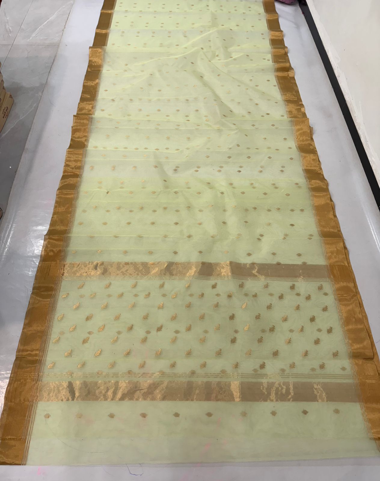 Pista Green Chanderi Handloom Katan Silk Saree