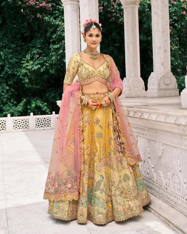 Yellow Bridal Lehenga with Exquisite Designer Embroidery