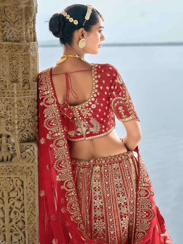 Red Designer Lehenga for Bride with Two Dupatta