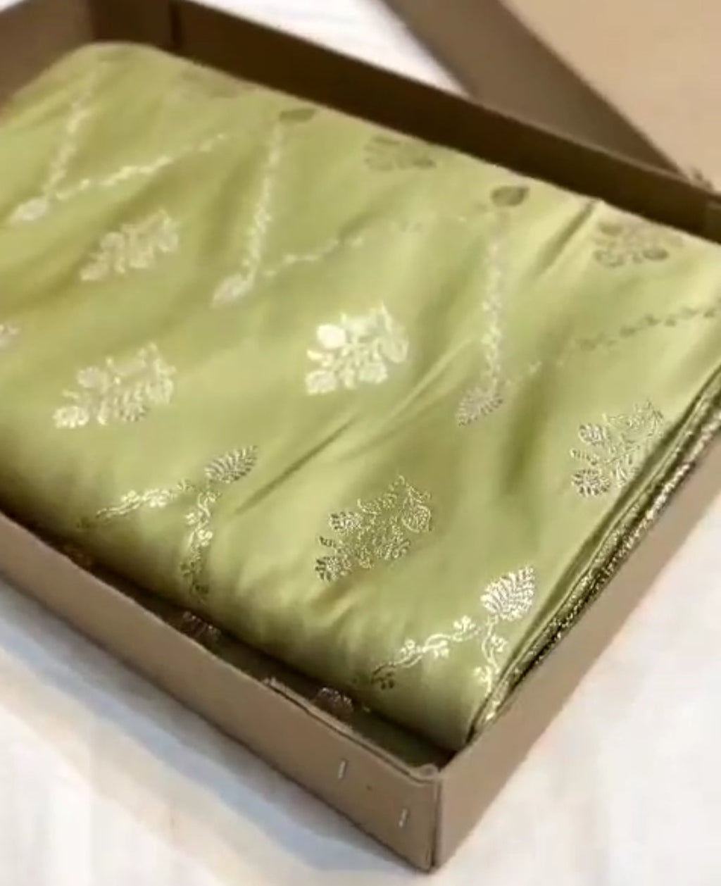 Pista Green Banarasi Satin Katan Silk Saree