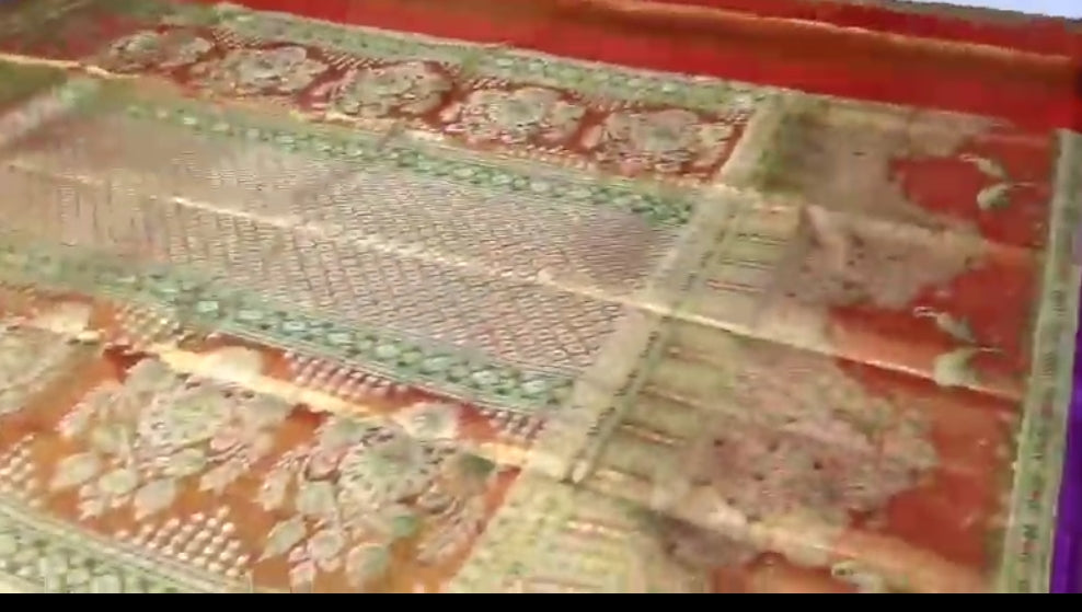 Gold Kanchipuram Handloom Tissue Brocade 1G Gold Bridal Saree