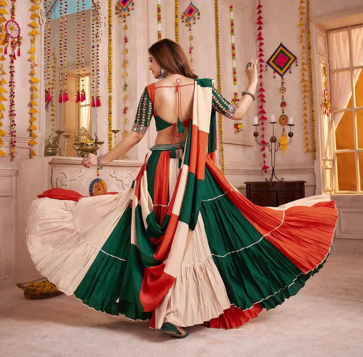 Multi Color Lehenga Choli with Kutchi & Mirror Work