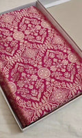 Dual Tone Hot Pink Banarasi Handloom Katan Silk Brocade Saree